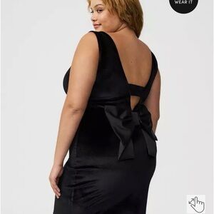 Torrid Bow back Black Mini Dress with Bow Accent